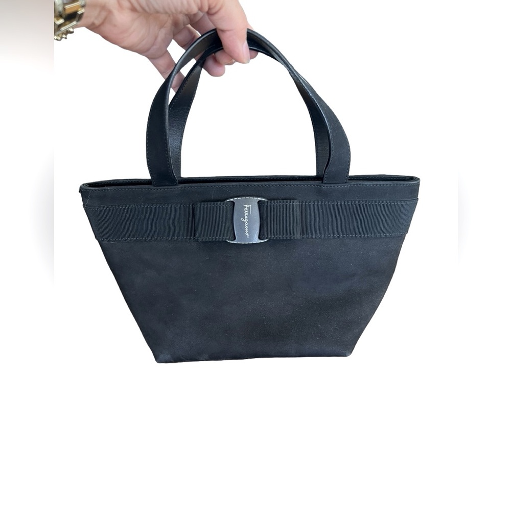 Salvatore Ferragamo Suede Vara Bow Mini Tote